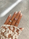 PINK HEART CZ RING